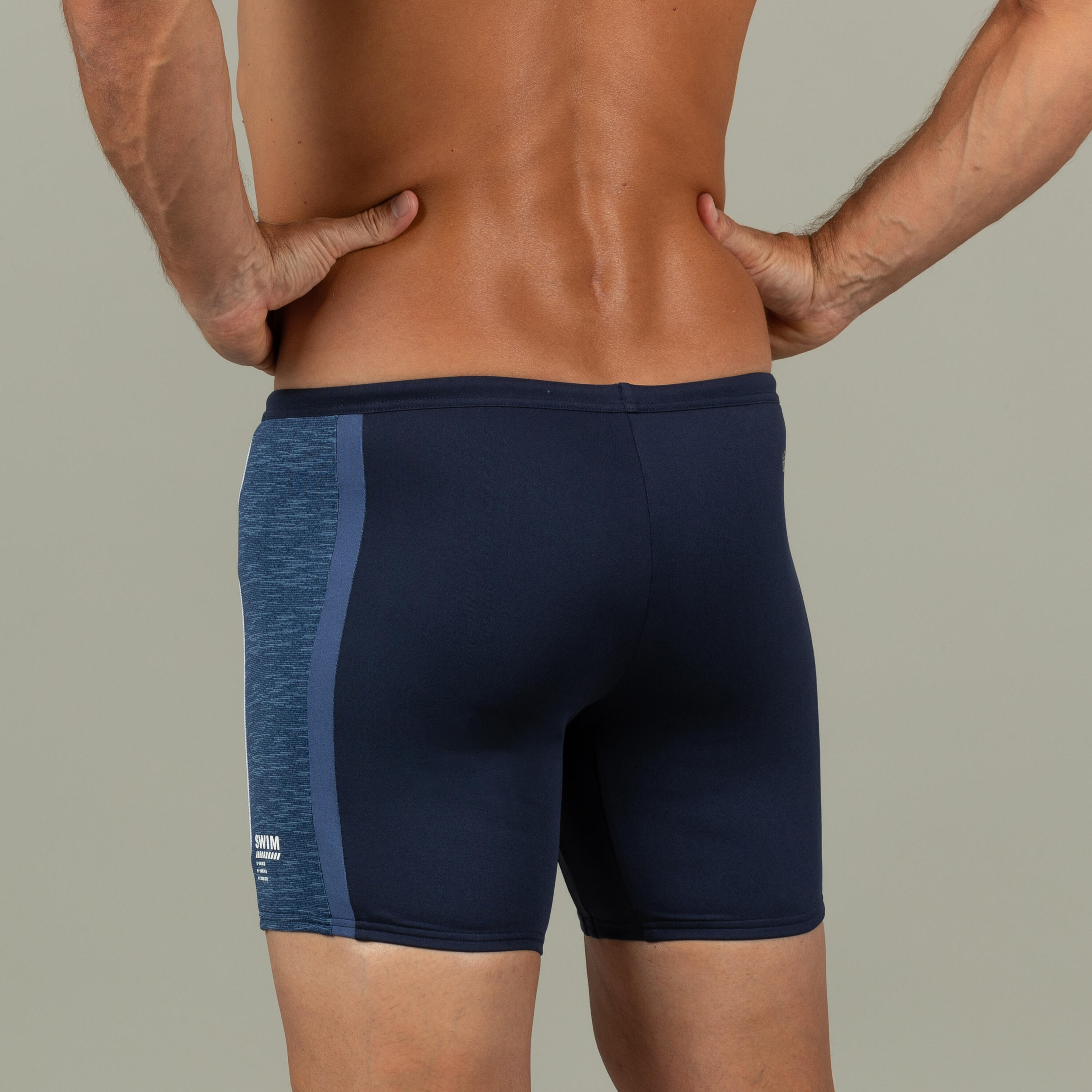 Costume boxer LONG YOKO blu-bianco 3/4