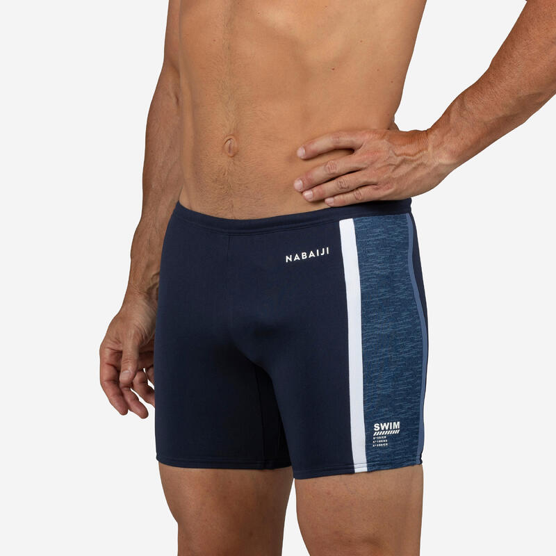 Calções de banho Natação Boxers compridos - Yoko - Mala Azul/Branco