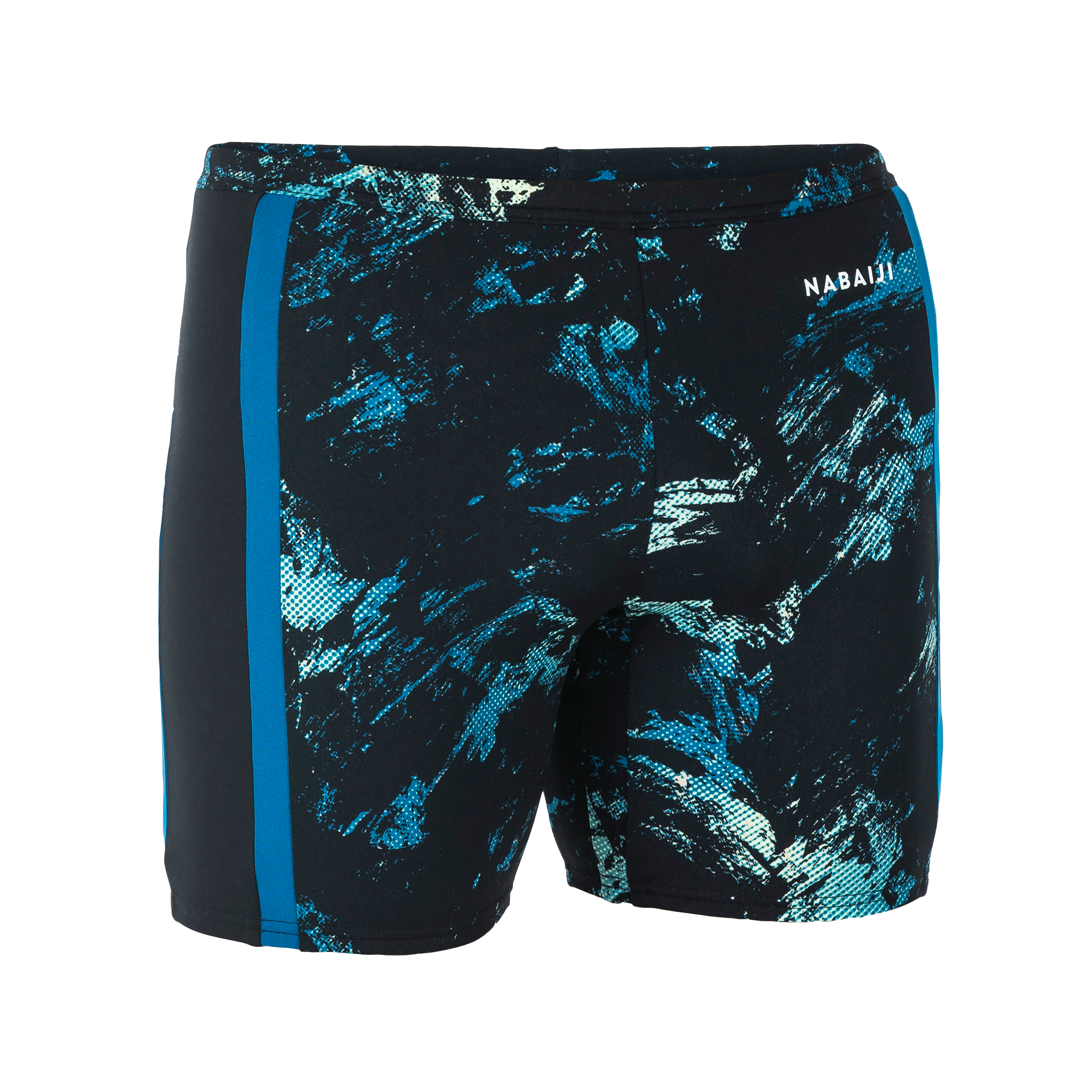 Boxer de Bain Natation Long - Yoko - Trao Noir / Bleu / Jaune