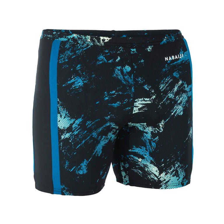 Men's Long Swimming Trunks - Yoko - Black / Yellow / Blue