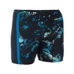 Men's Long Swimming Trunks - Yoko - Black / Yellow / Blue