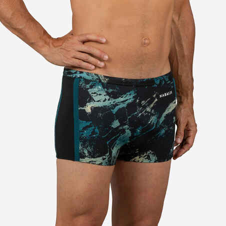 Men's Swimming Boxer Shorts-Yoko-Trao Black/Blue