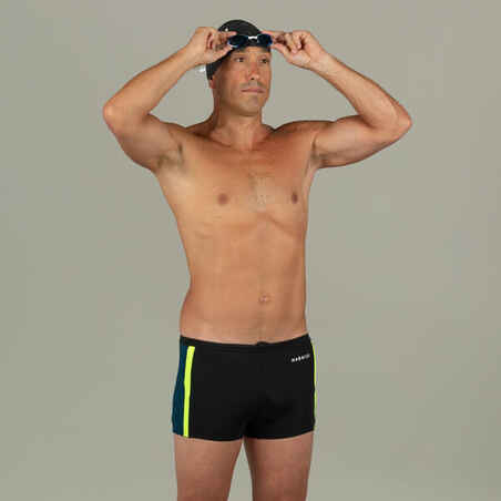 Bañador Hombre natación bóxer negro azul