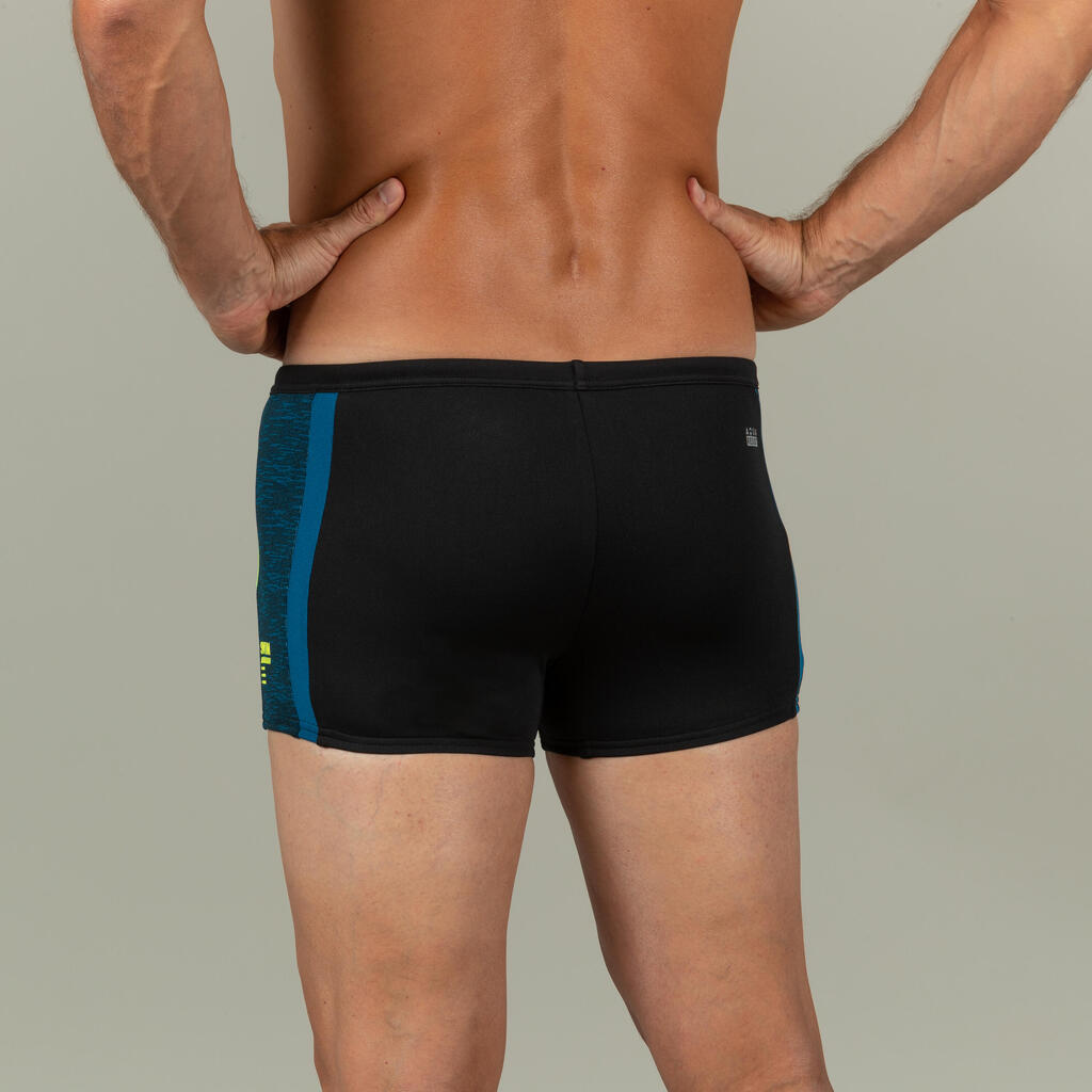 Pantaloneta de baño de natación tipo bóxer para Hombre Nabaiji Yoko 500 negro