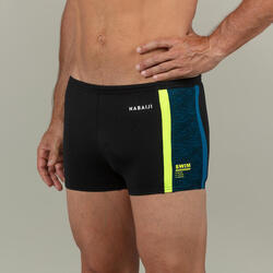 Boxer de Bain Natation Homme - Yoko - Noir/ Jaune / Bleu