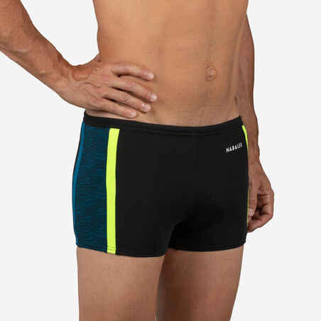 Bañador Hombre natación bóxer negro azul