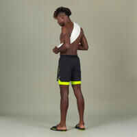 Men's Swimming Jammer-Swim Short 500 Fiti - Black / Yellow / Beige