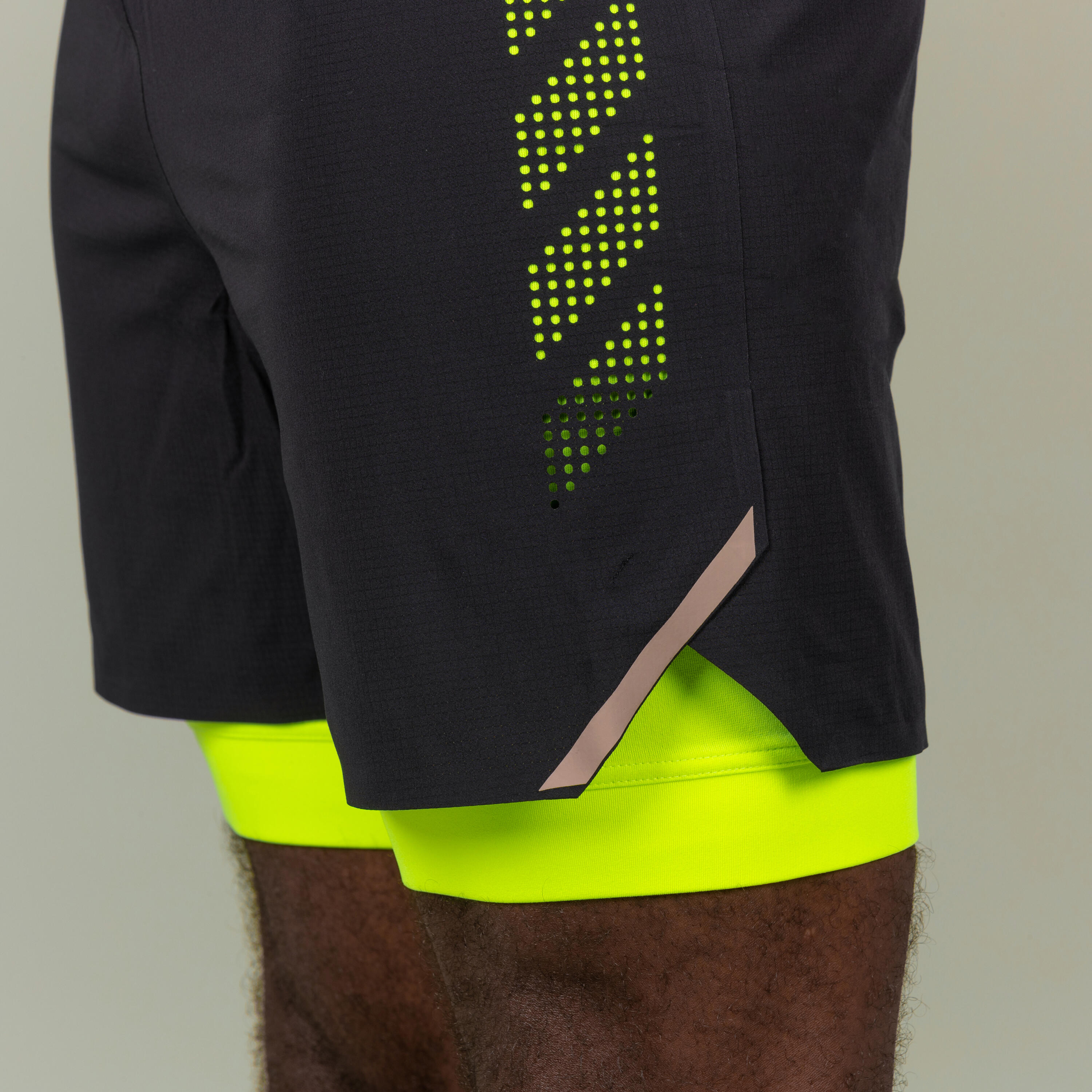 Men's Swimming Jammer-Swim Short 500 Fiti - Black / Yellow / Beige 12/21