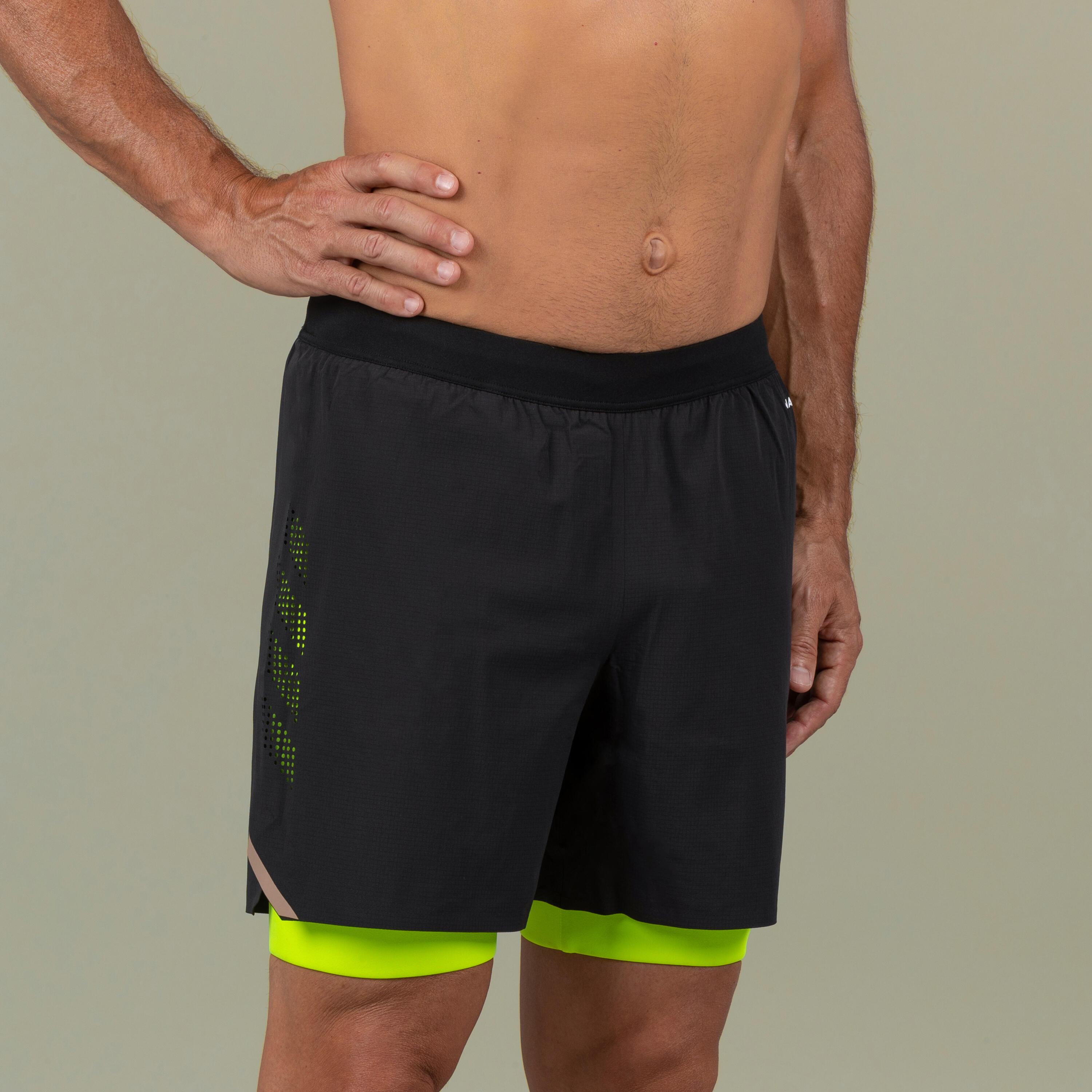 Jammer Short de Natation Homme 500 Fiti Noir Jaune Beige Decathlon
