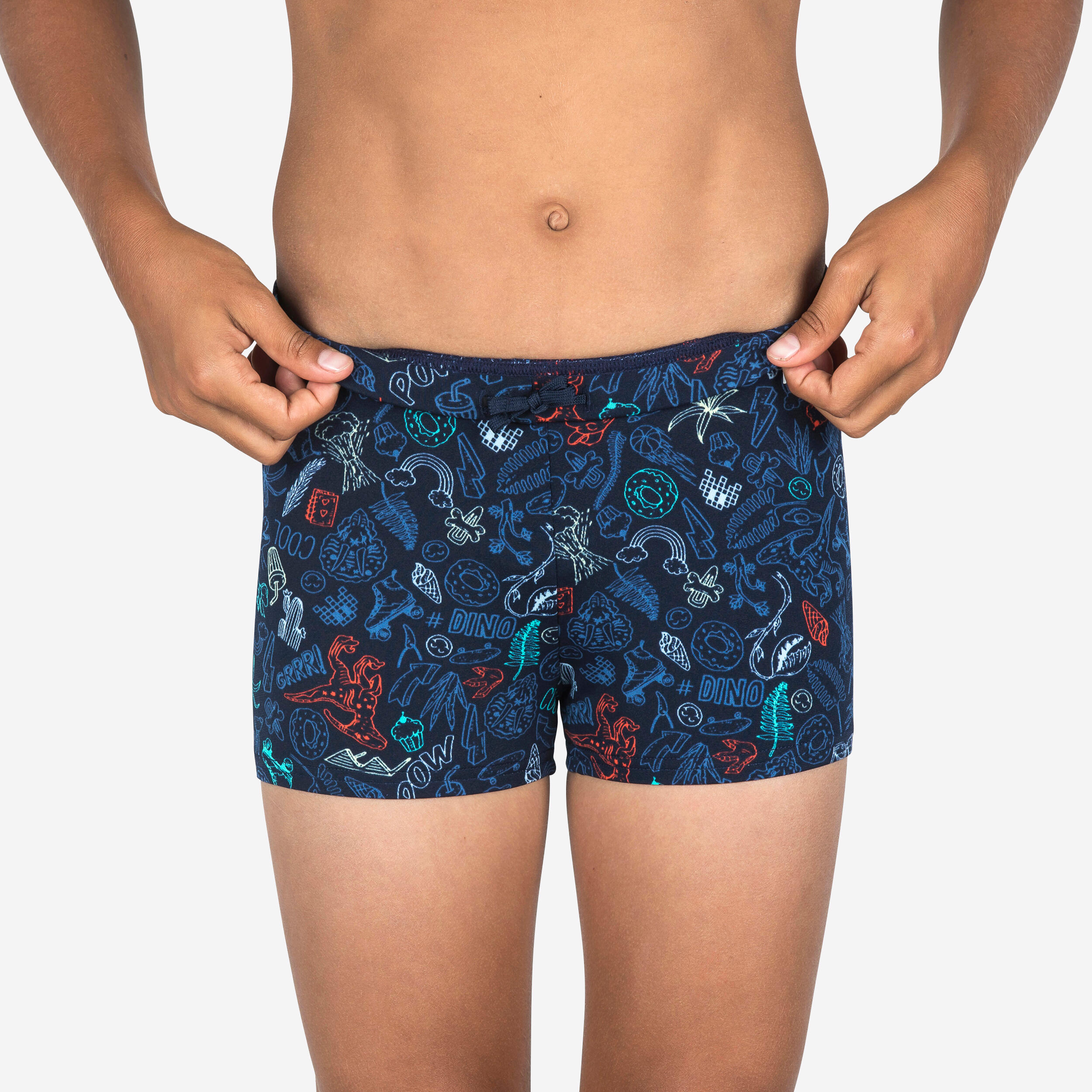 Boy's Swimming Trunks - Fitib - Saur Navy Blue / Orange / Green 5/5