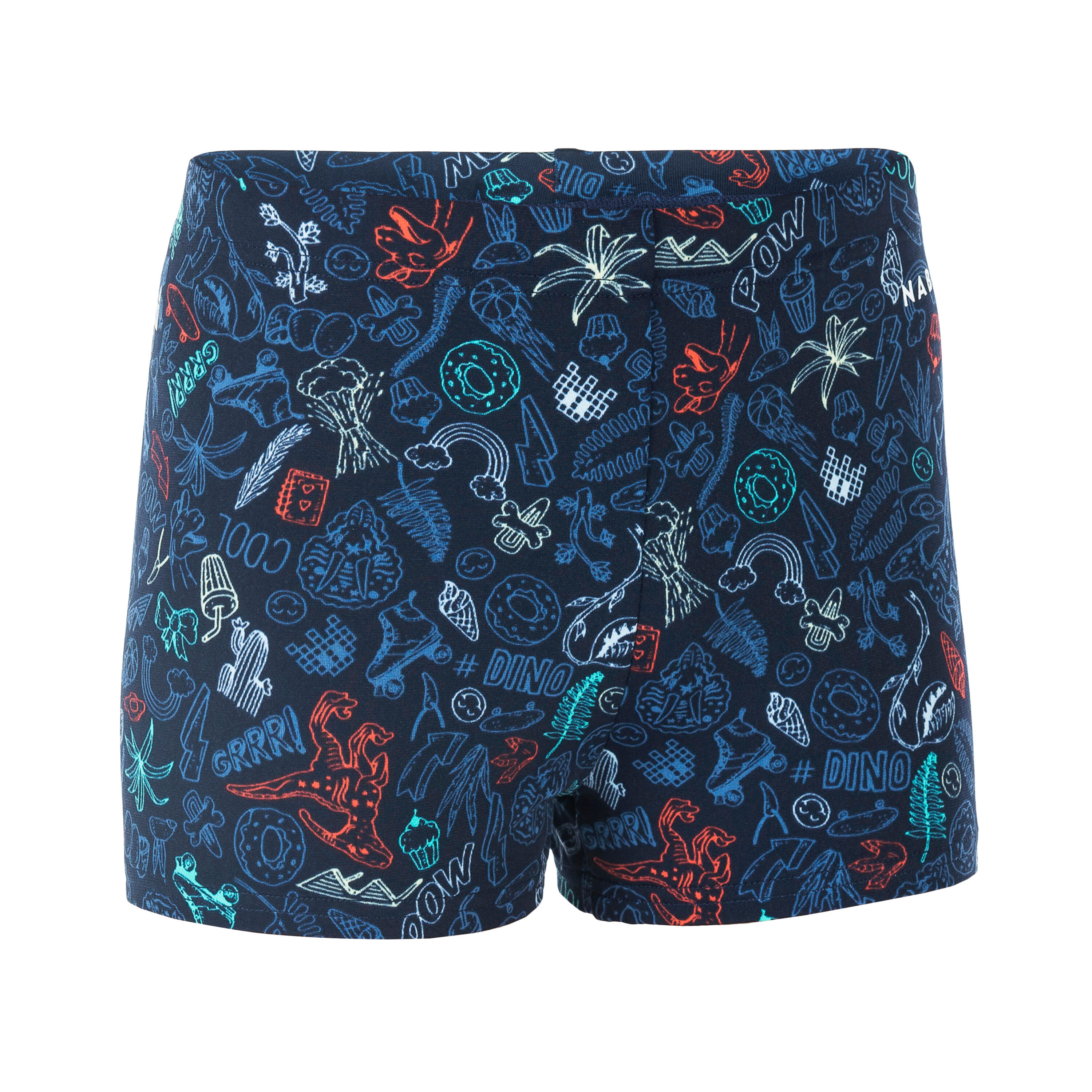 NABAIJI Boy's Swimming Trunks - Fitib - Saur Navy Blue / Orange / Green