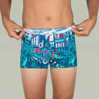 Boys’ Swimming Trunks Fitib - East Blue / Green / Red