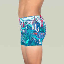 Boys’ Swimming Trunks Fitib - East Blue / Green / Red