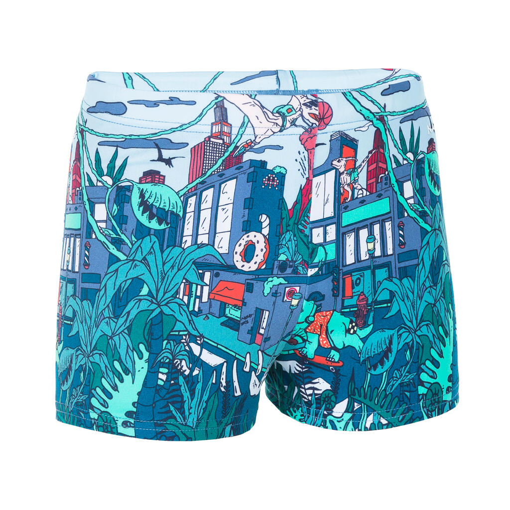 Boys’ Swimming Trunks Fitib - East Blue / Green / Red