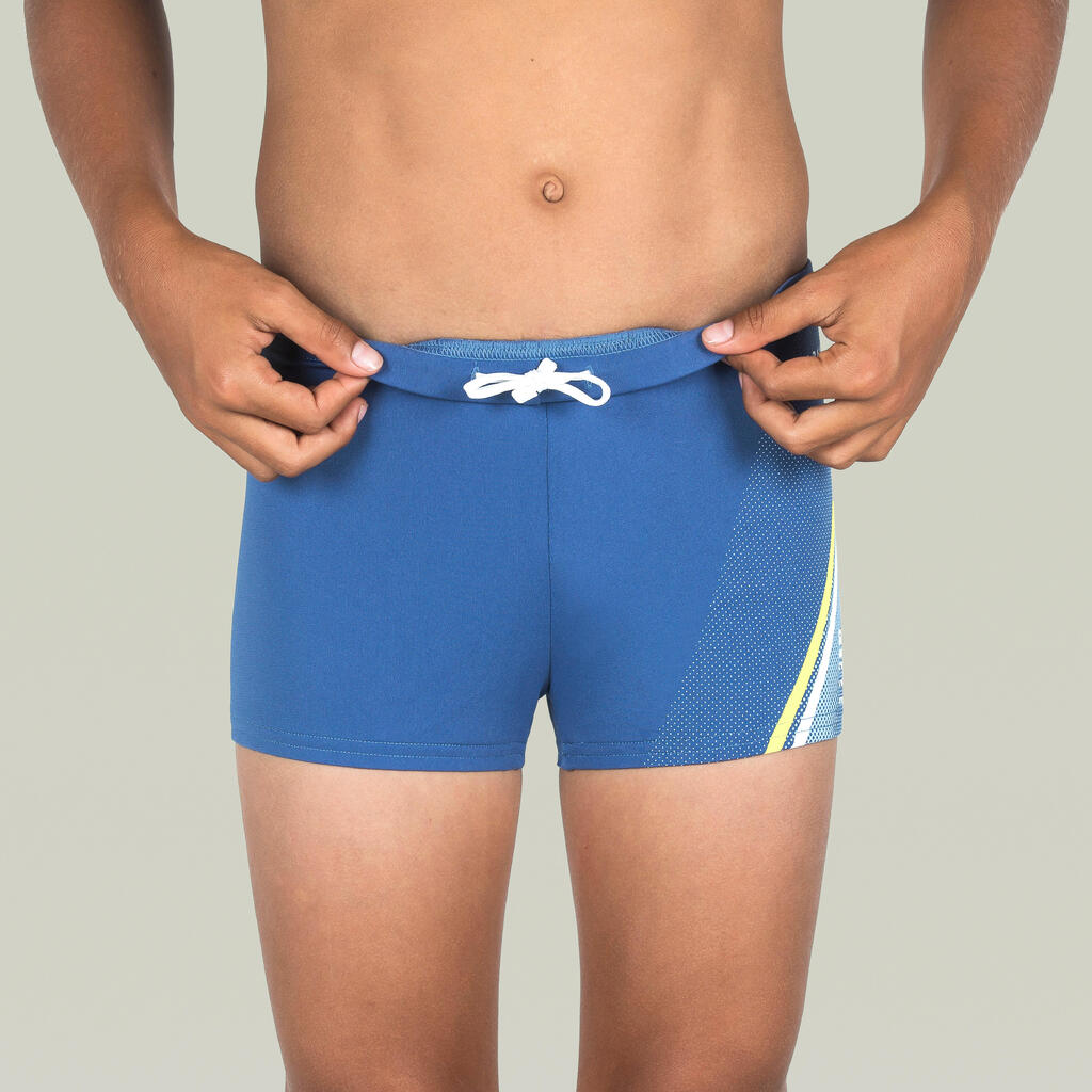 Badehose Boxer Jungen - Fitib blau/grau 