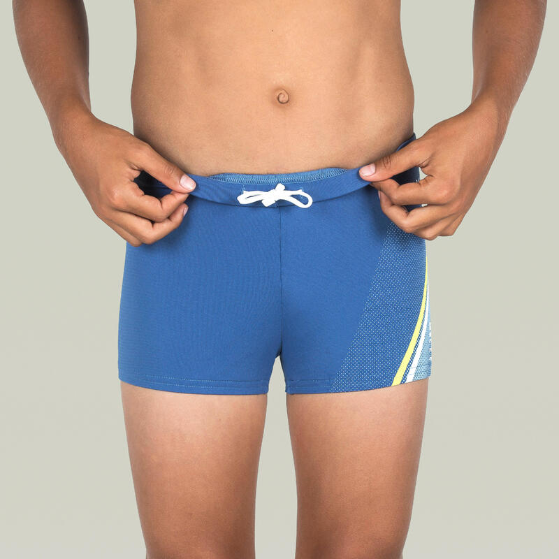 Badehose Boxer Jungen - Fitib Line blau/gelb 