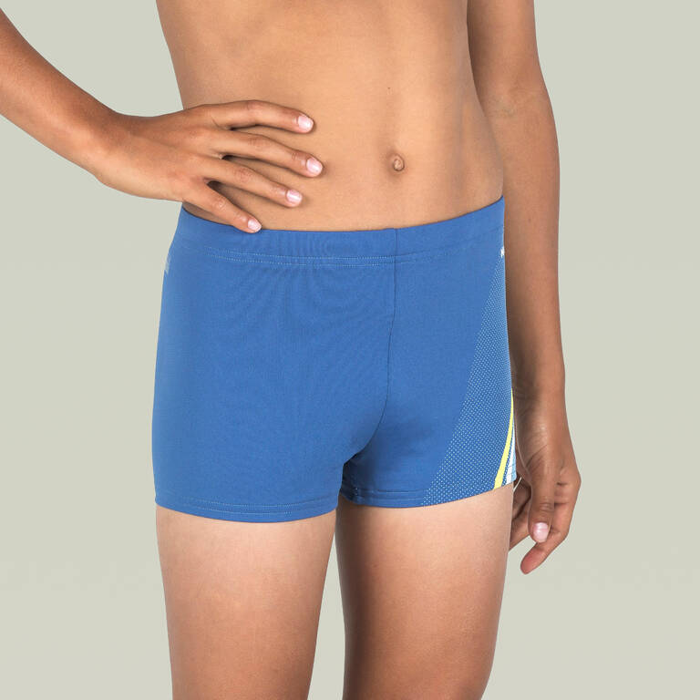 Boy Swimming Boxer Trunks with inner mesh lining - Blue/Yellow