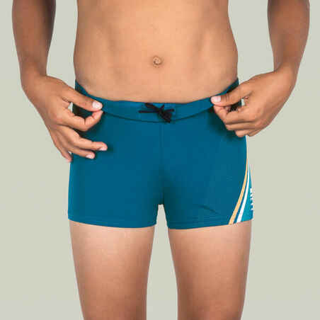 Boys’ Swimming Trunks - Fitib - Line Blue / Beige