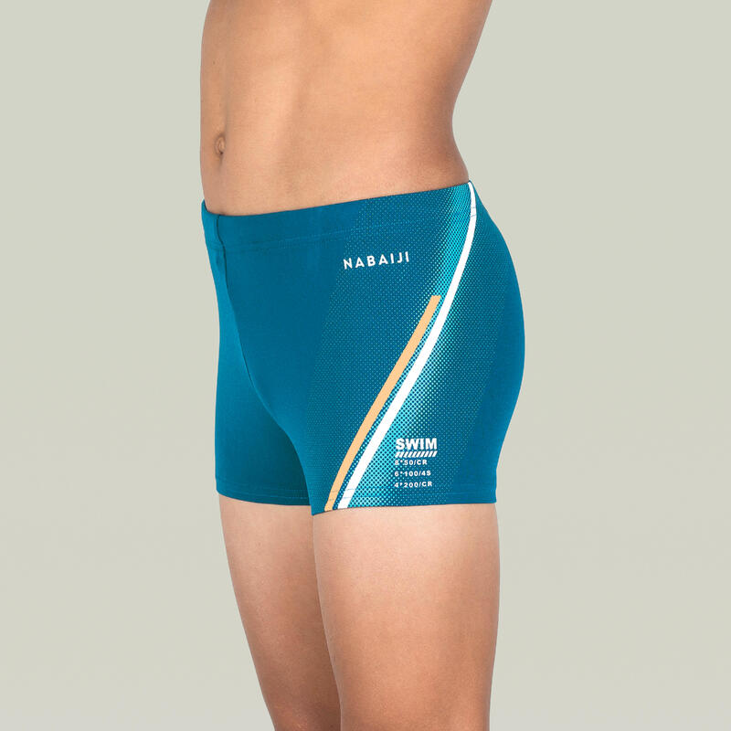 CALÇÕES DE BANHO NATAÇÃO RAPAZ BOXERS FITIB Line Azul/Bege