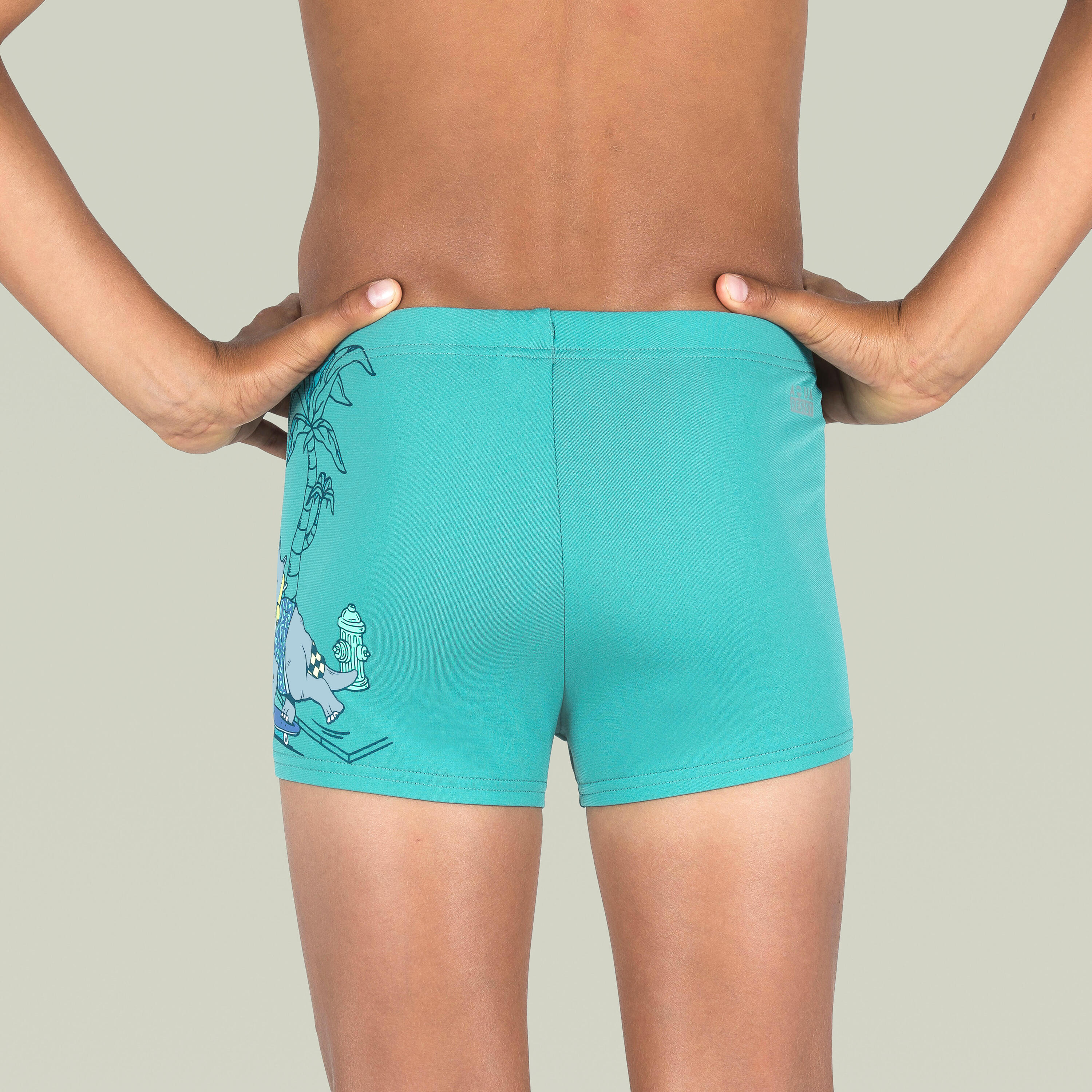 Boy’s Swimming Trunks - Fitib - Trice Turquoise / Grey 3/8