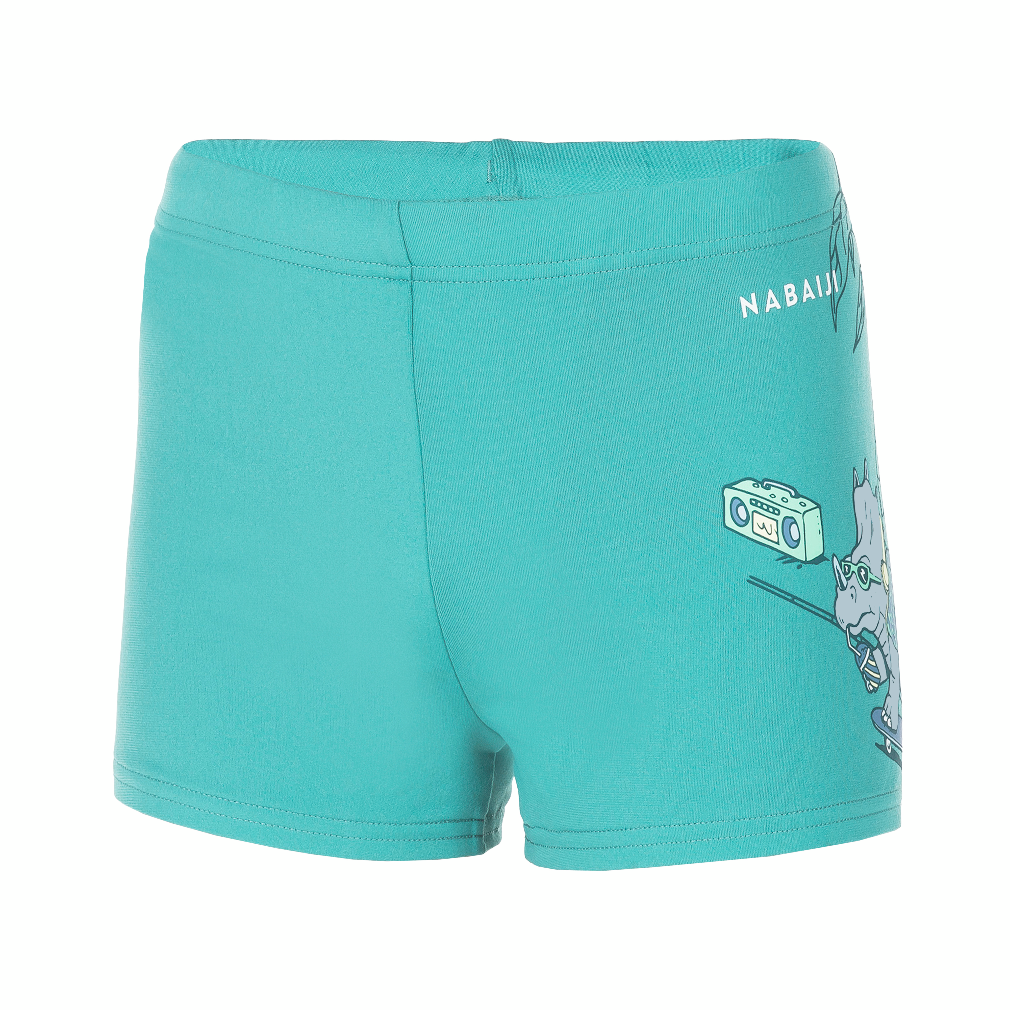 Boxer de Bain Natation Garçon - Fitib - Trice Turquoise / Gris