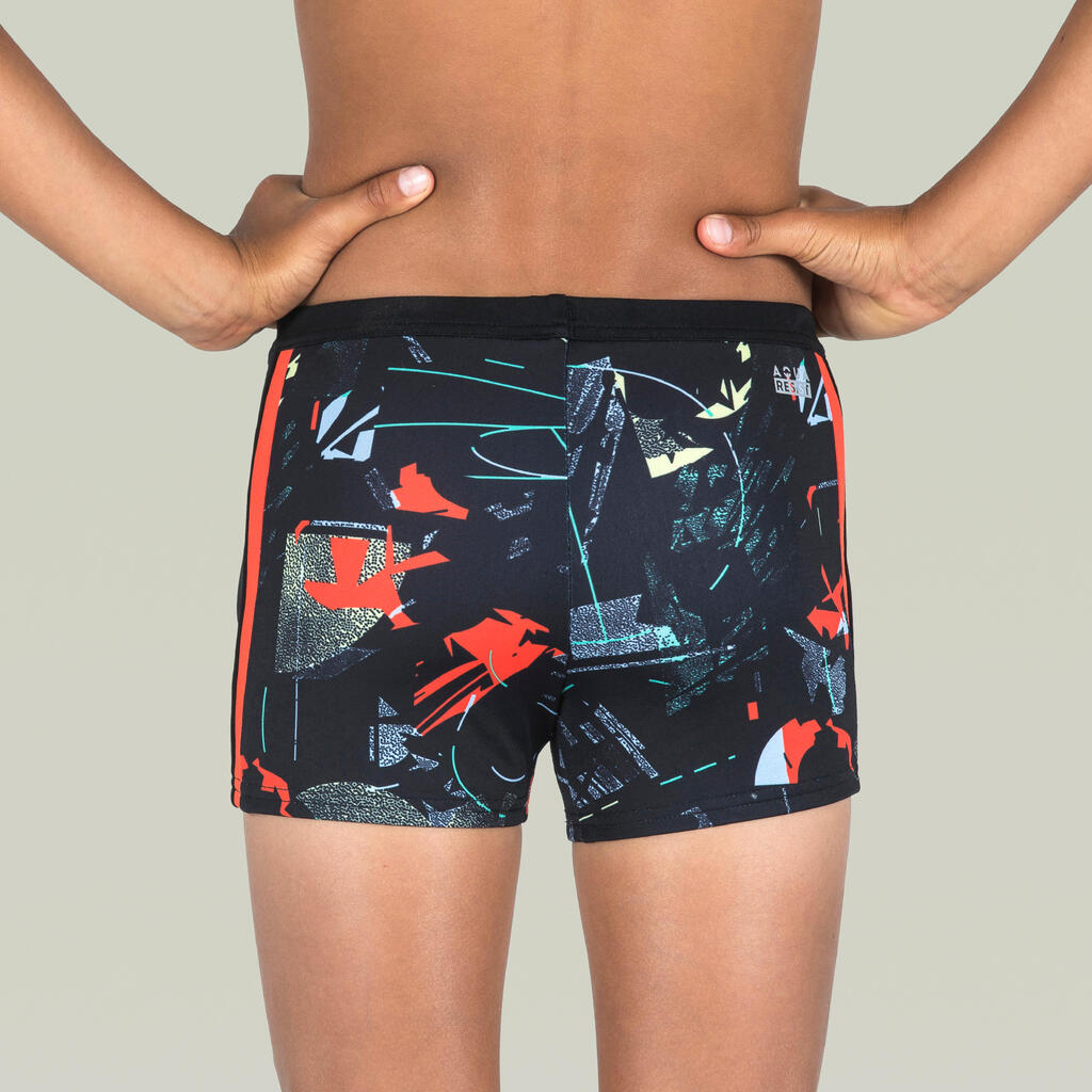 Boy's Swimming Shorts - Yokob - Spor Black / Orange