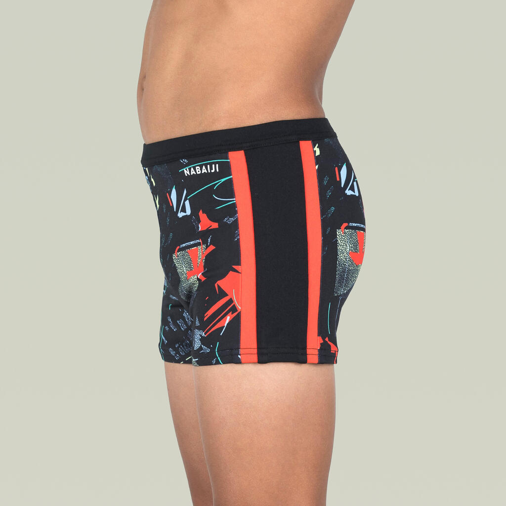 Badehose Boxer Jungen - Yokob Spor schwarz/orange 