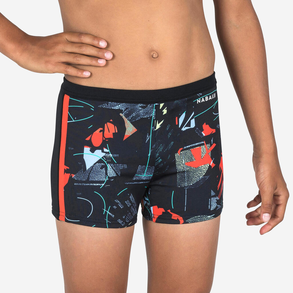 Boy's Swimming Shorts - Yokob - Spor Black / Orange