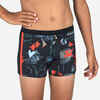 Badehose Boxer Jungen - Yokob Spor schwarz/orange 