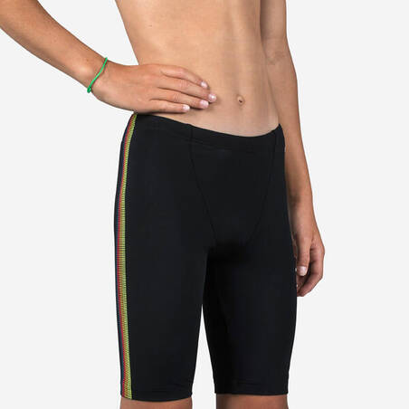 Boys’ Swimming Jammer Fitib Black / Neon yellow