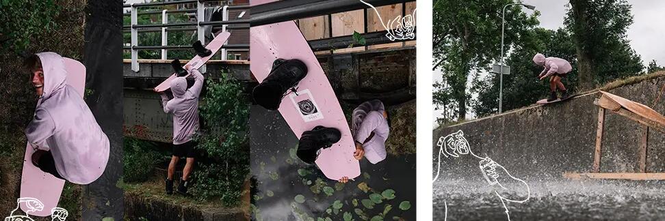 Mężczyzna pływający na wakeboardingu