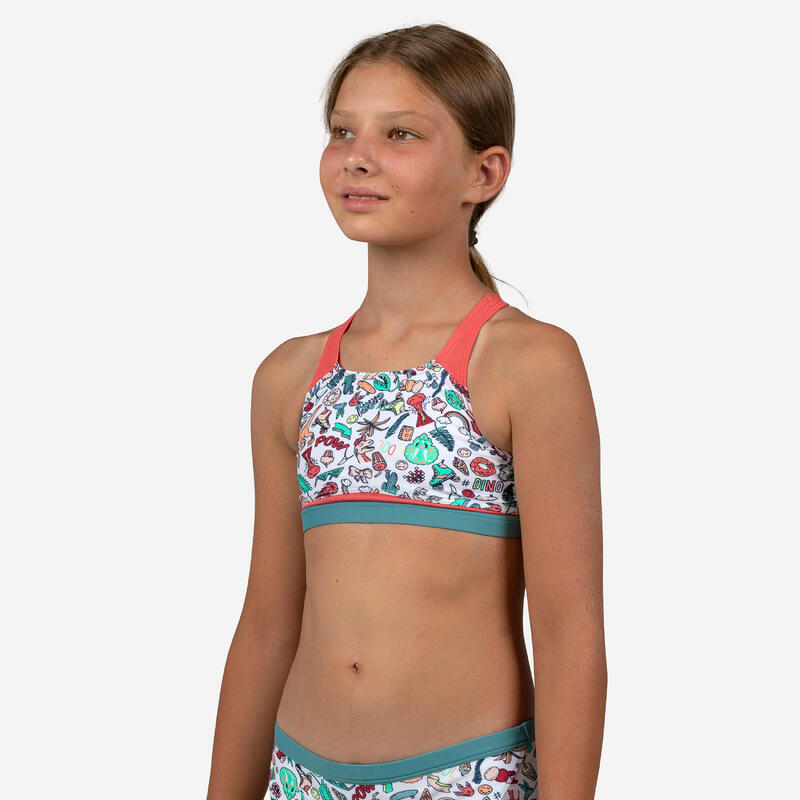 Haut de maillot de bain de natation fille Kamyleon Dino