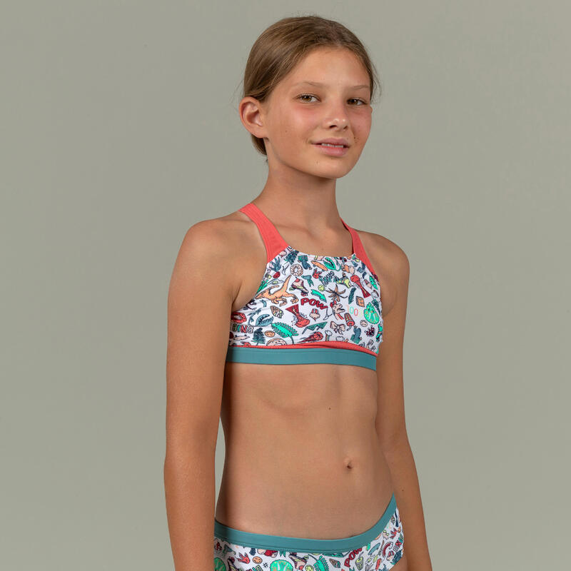 Haut de maillot de bain de natation fille Kamyleon Dino