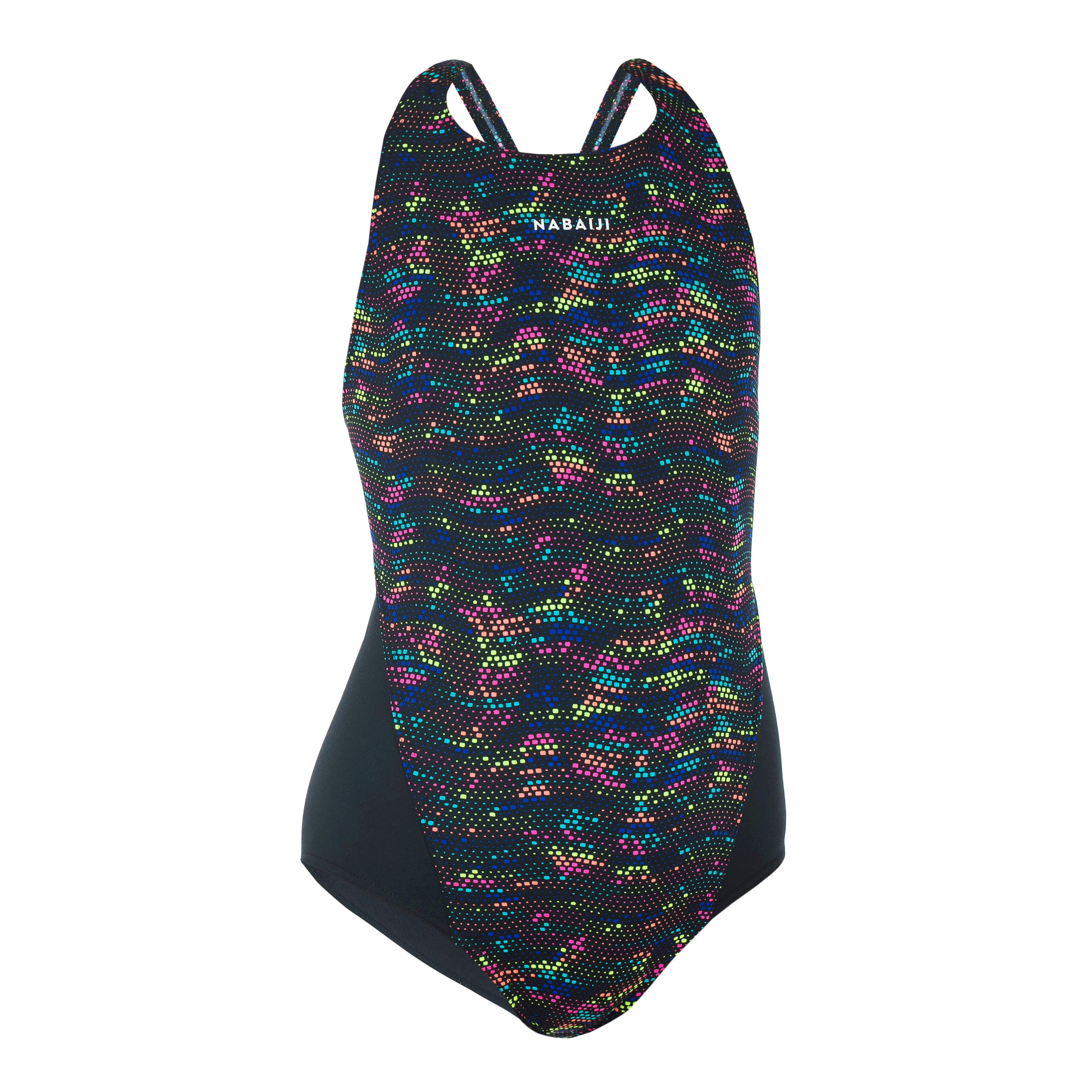 Girls' Chlorine-Resistant One-Piece Swimsuit with Print – Kamiye 500 - NABAIJI