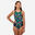 Dívčí plavky jednodílné Kamiye Print Alg modro-růžové
