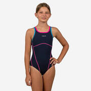 Bañador Niña natación azul rosa. Hasta 160-166 cm