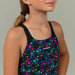 KAMYLEON 500 Girl's Swimsuit - Star Black / Yellow