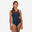 Maillot de bain 1 pièce natation Fille - 500 Kamyleon sky noir vert