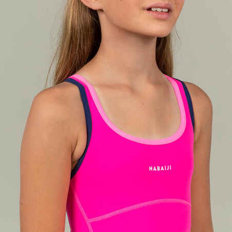 KAMYIE + 500 Girls' one-piece swimsuit - Pink