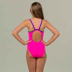 KAMYIE + 500 Girls' one-piece swimsuit - Pink