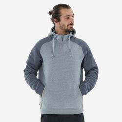 Sudadera de montaña y trekking con capucha hombre quechua nh150. 1/2 cremallera