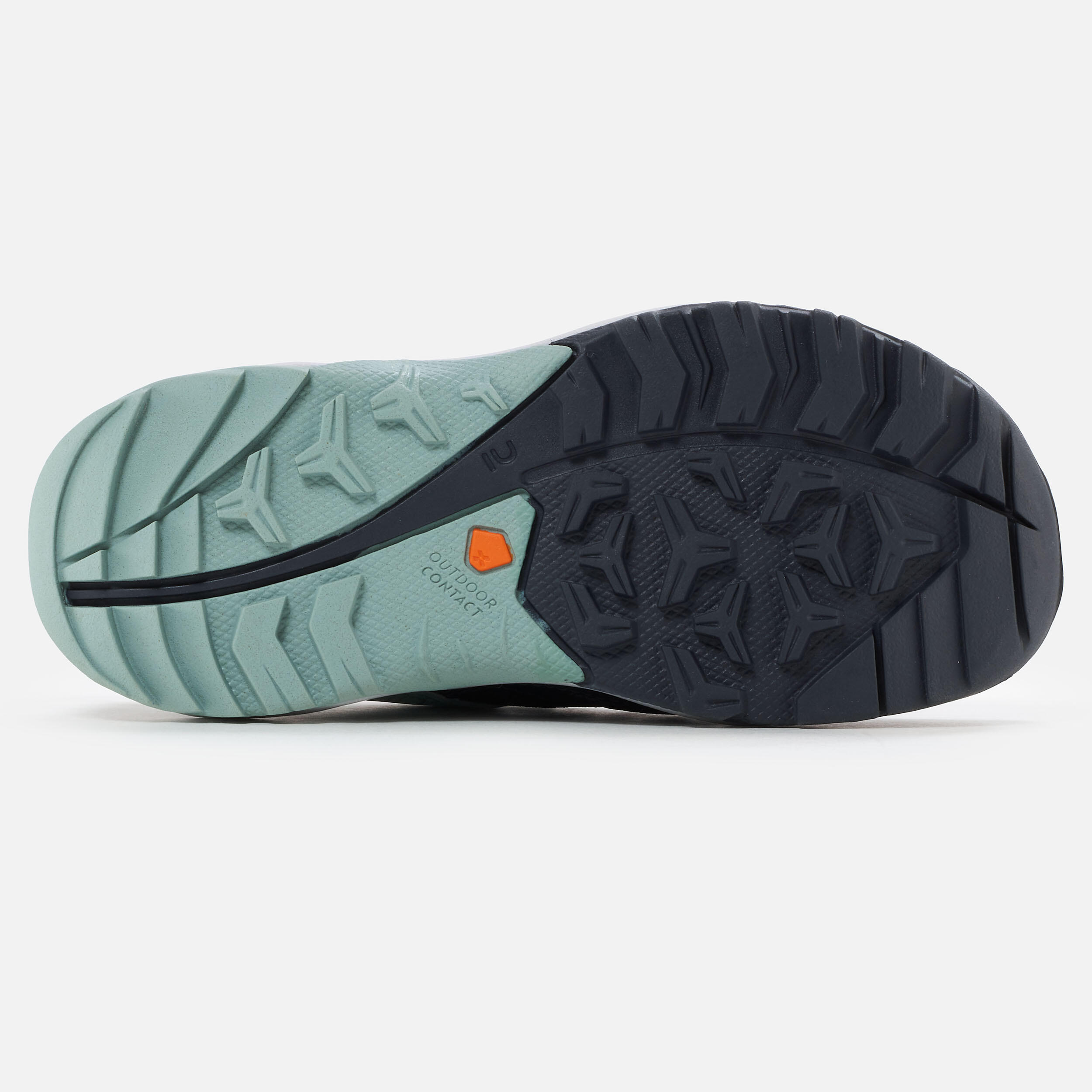 Wandelschoenen voor kinderen Crossrock klittenband grijs groen maat 24 tot 34 4/5