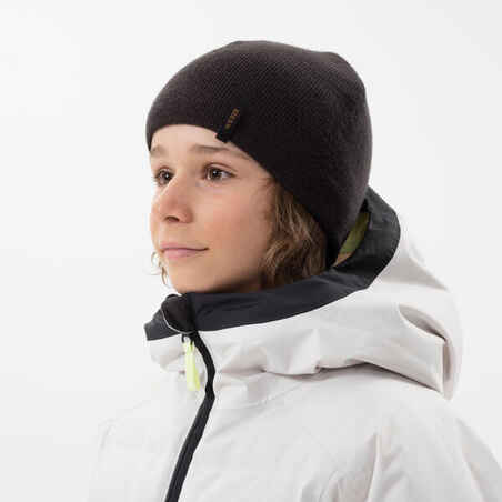 Vaikiška dvipusė slidinėjimo kepurė, juoda, šviesiai ruda 