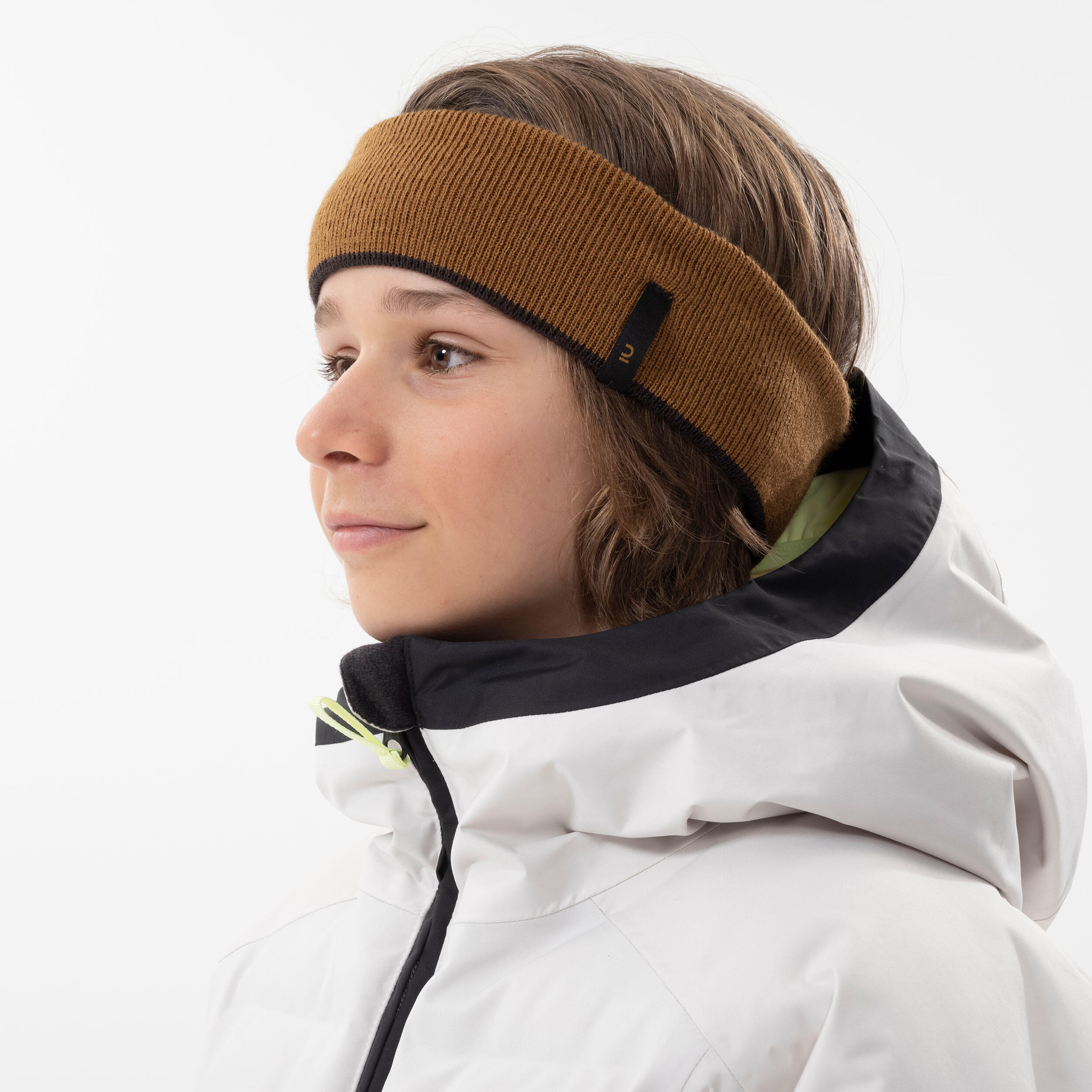 Kids’ Reversible Ski Headband Ochre, graphite black Wedze Decathlon