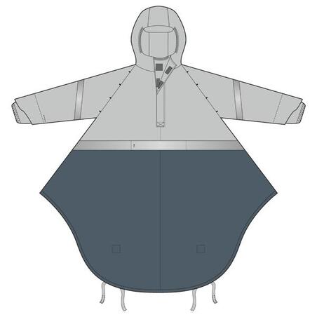 Пончо зі світловідбивними смугами 540 синій/сірий