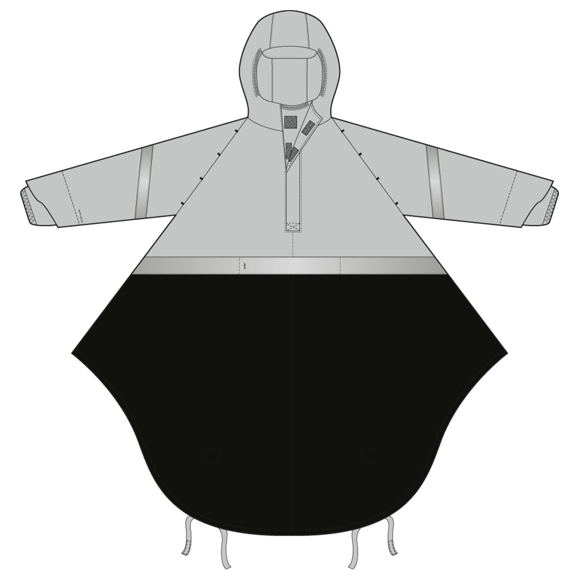 Poncho de vélo de ville imperméable visibilité de nuit, 540 - BTWIN
