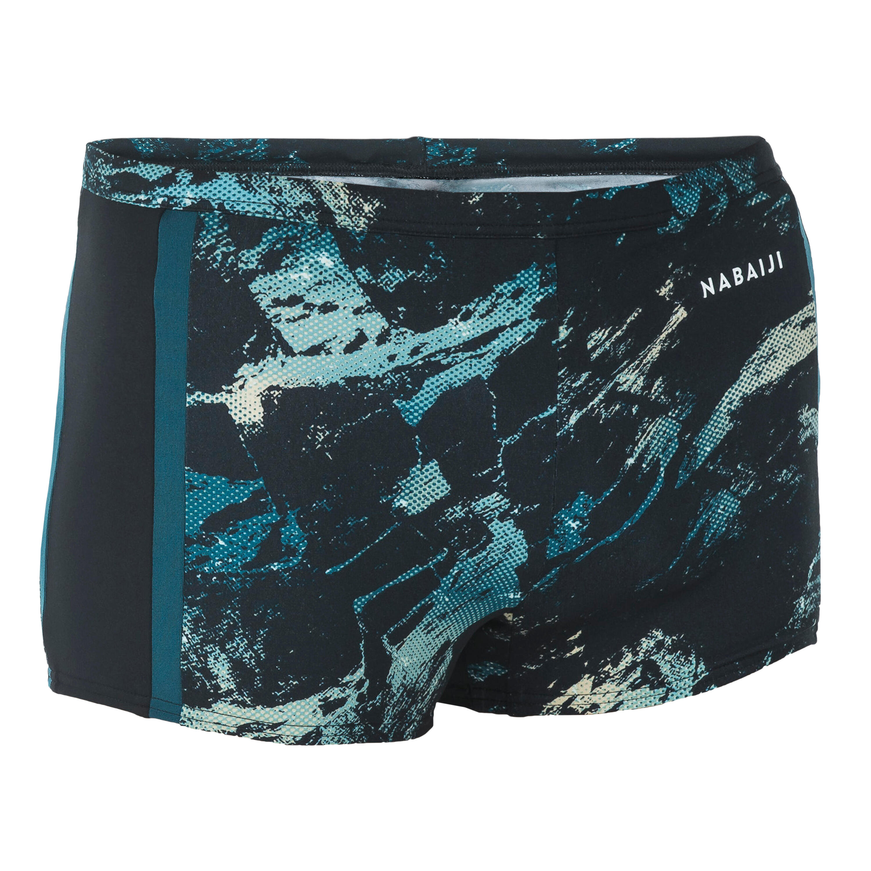 Men's Swimming Boxer Shorts-Yoko-Trao Black/Blue 1/8