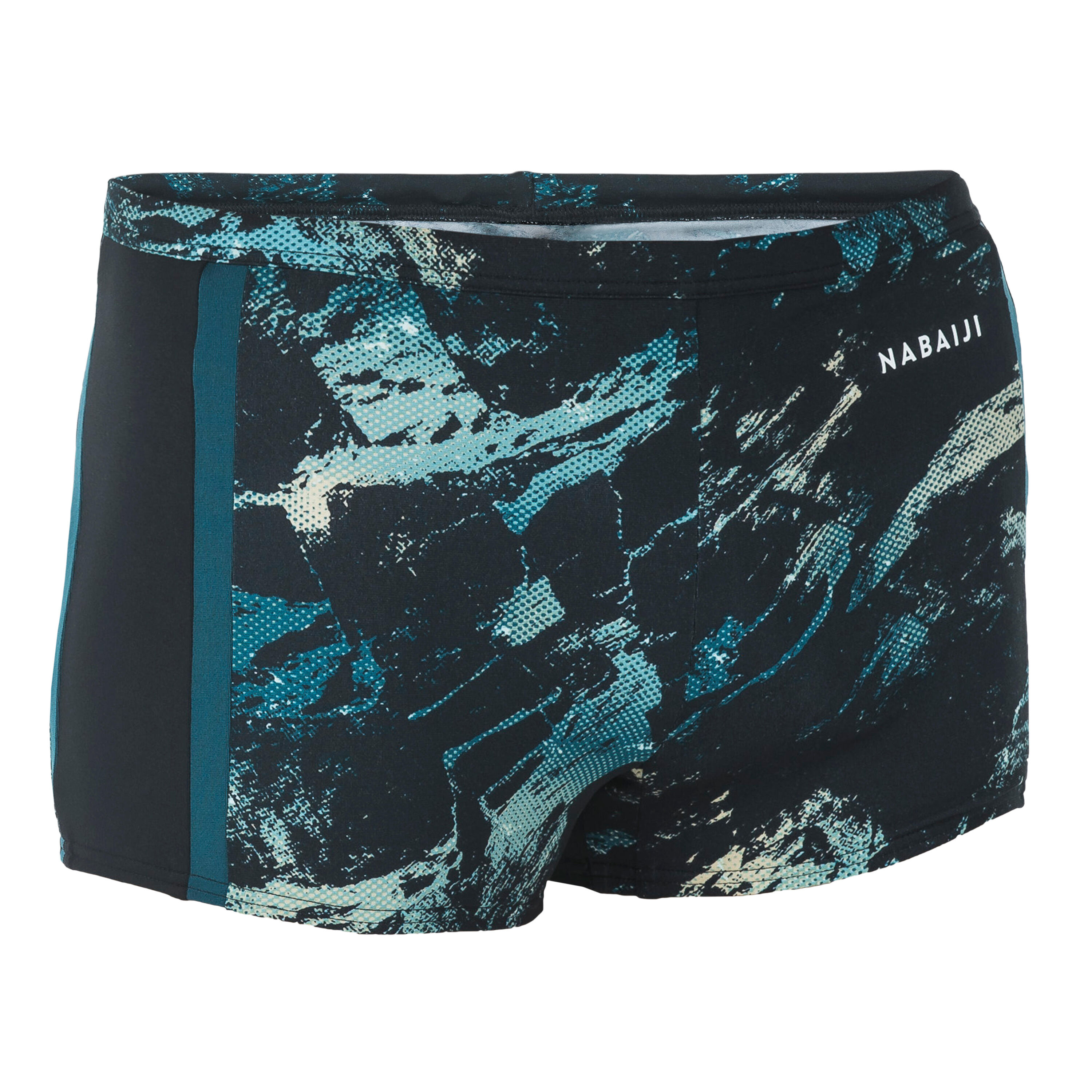 NABAIJI Men's Swimming Boxer Shorts-Yoko-Trao Black/Blue