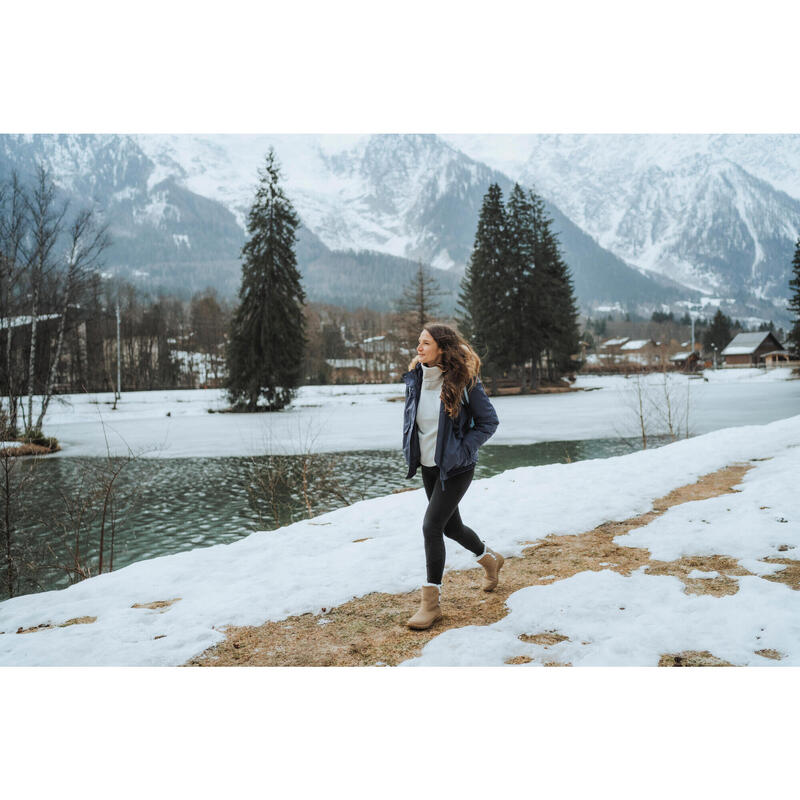 Schneestiefel Damen Leder warm wasserdicht Winterwandern - SH500 