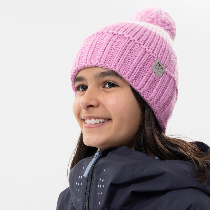 BONNET DE SKI MADE IN FRANCE ENFANT - GRAND NORD - ROSE